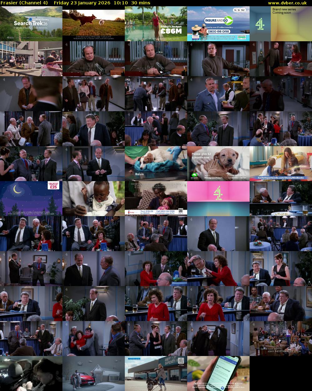 Frasier (Channel 4) Friday 23 January 2026 10:10 - 10:40