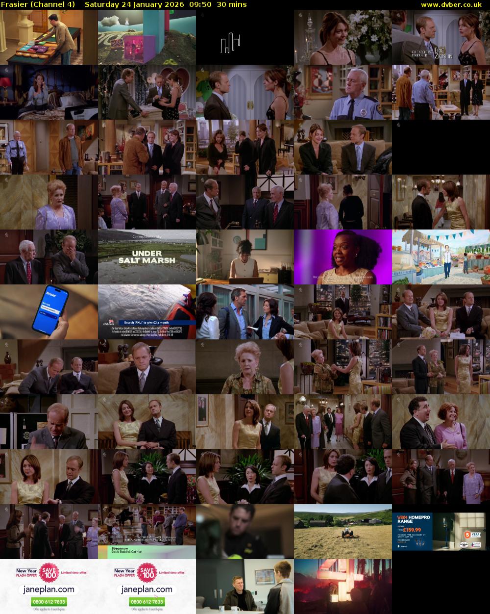 Frasier (Channel 4) Saturday 24 January 2026 09:50 - 10:20