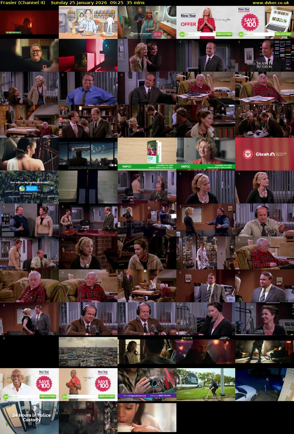 Frasier (Channel 4) Sunday 25 January 2026 09:25 - 10:00