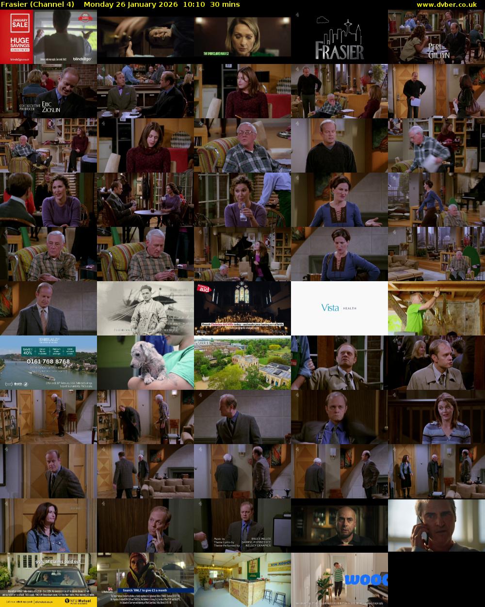 Frasier (Channel 4) Monday 26 January 2026 10:10 - 10:40