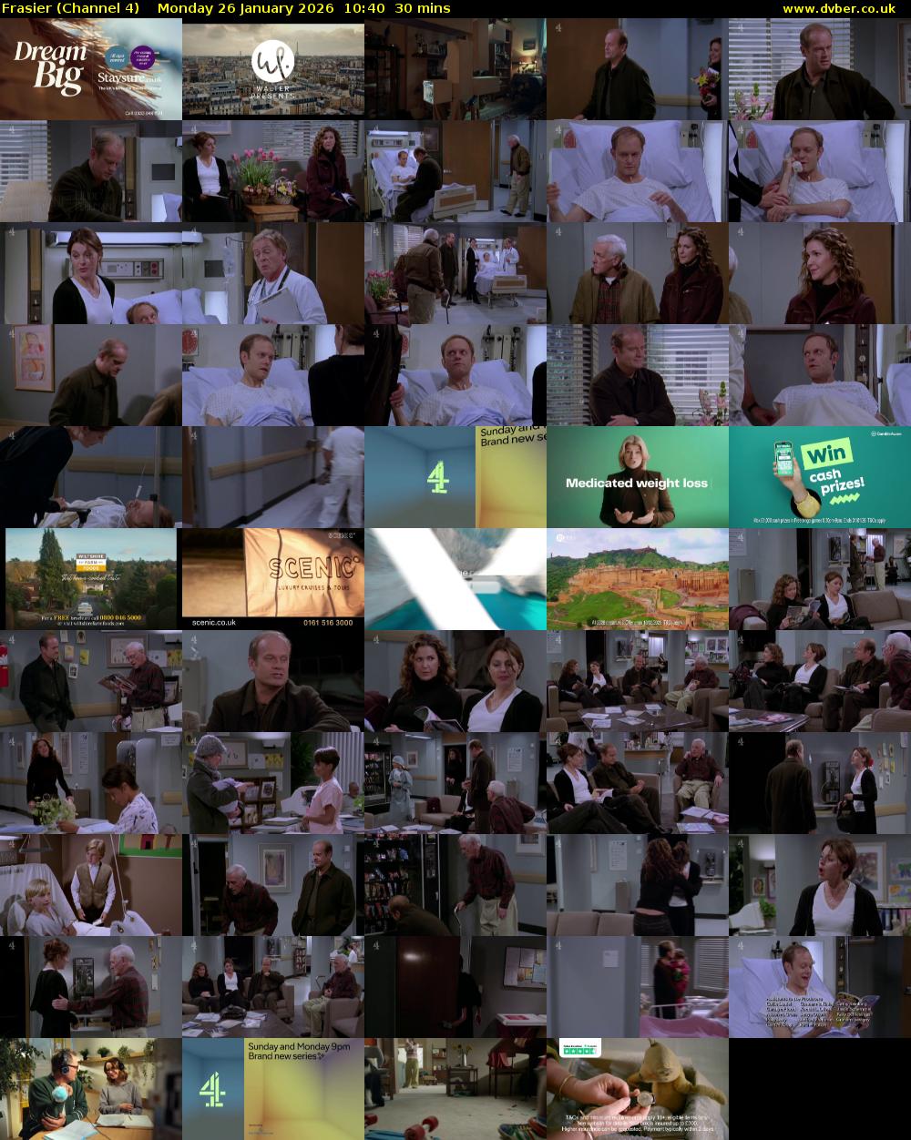 Frasier (Channel 4) Monday 26 January 2026 10:40 - 11:10
