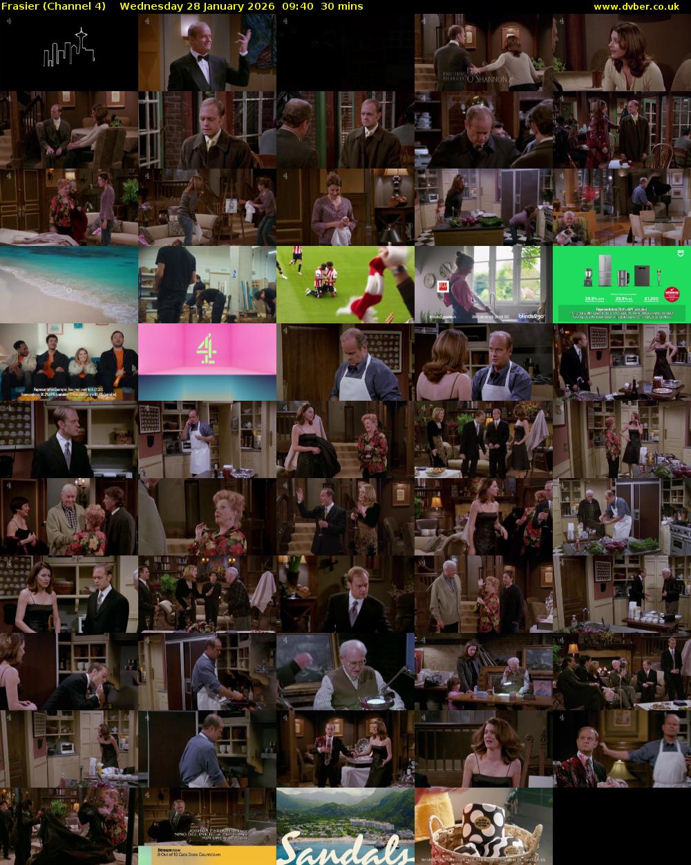 Frasier (Channel 4) Wednesday 28 January 2026 09:40 - 10:10