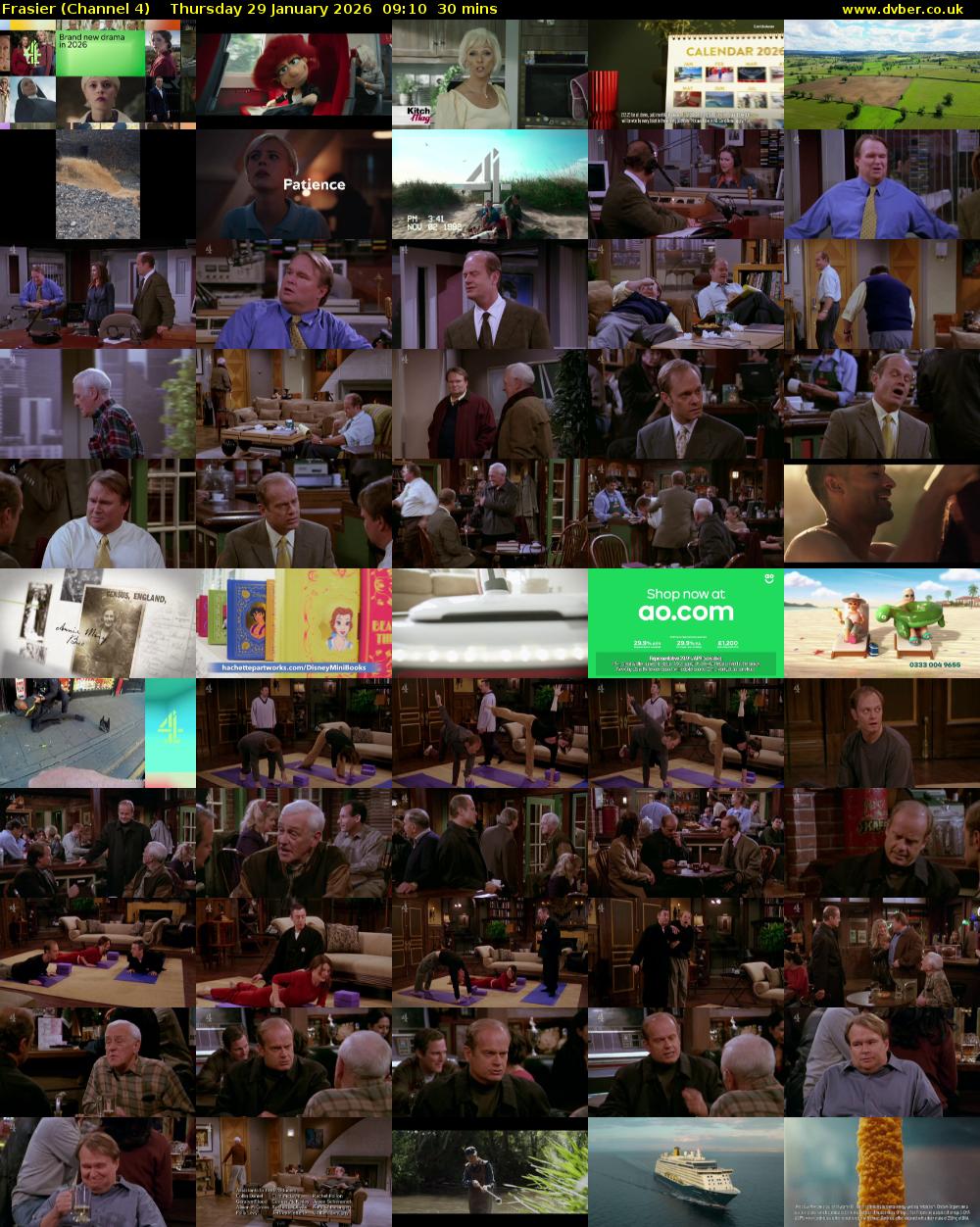 Frasier (Channel 4) Thursday 29 January 2026 09:10 - 09:40