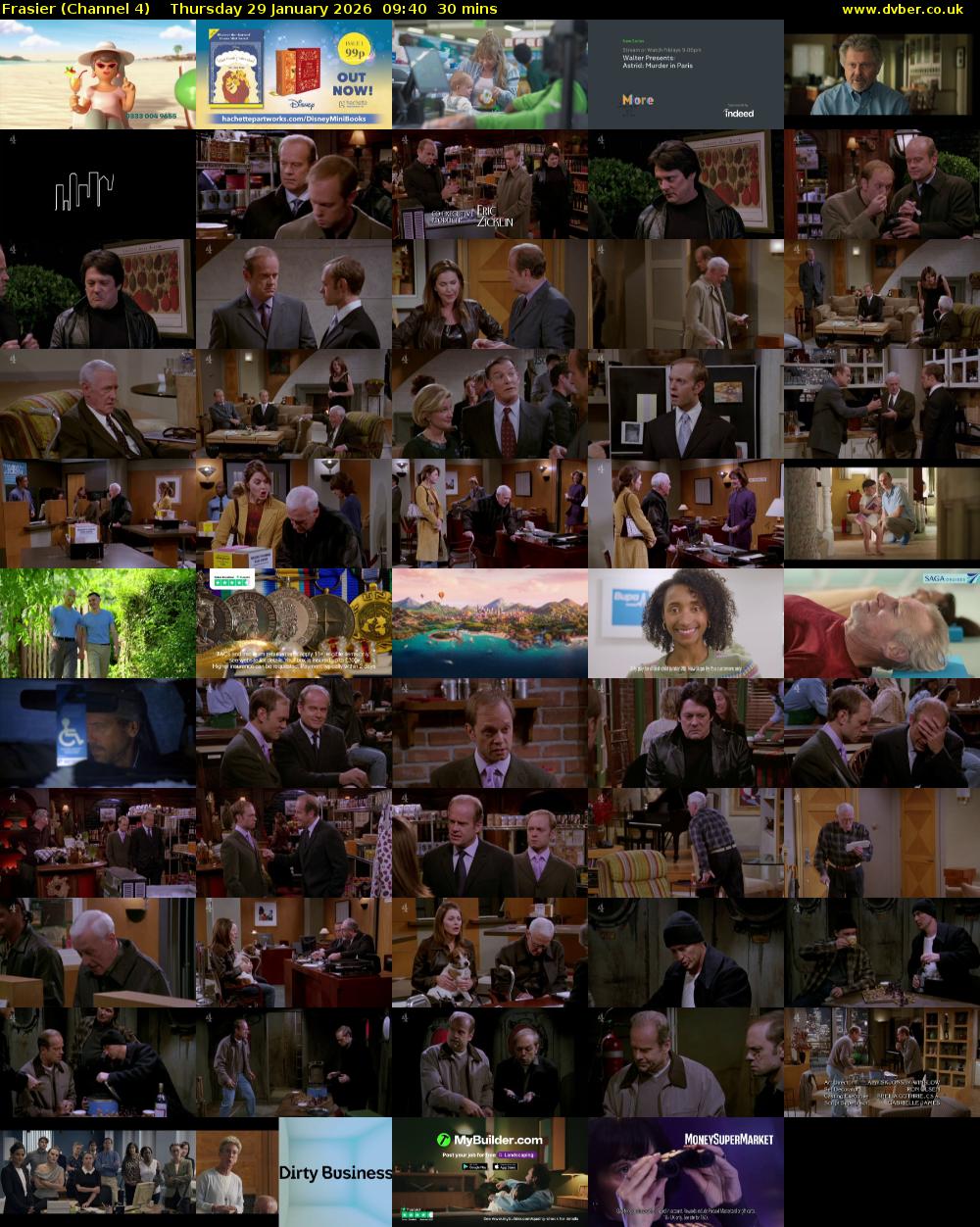 Frasier (Channel 4) Thursday 29 January 2026 09:40 - 10:10