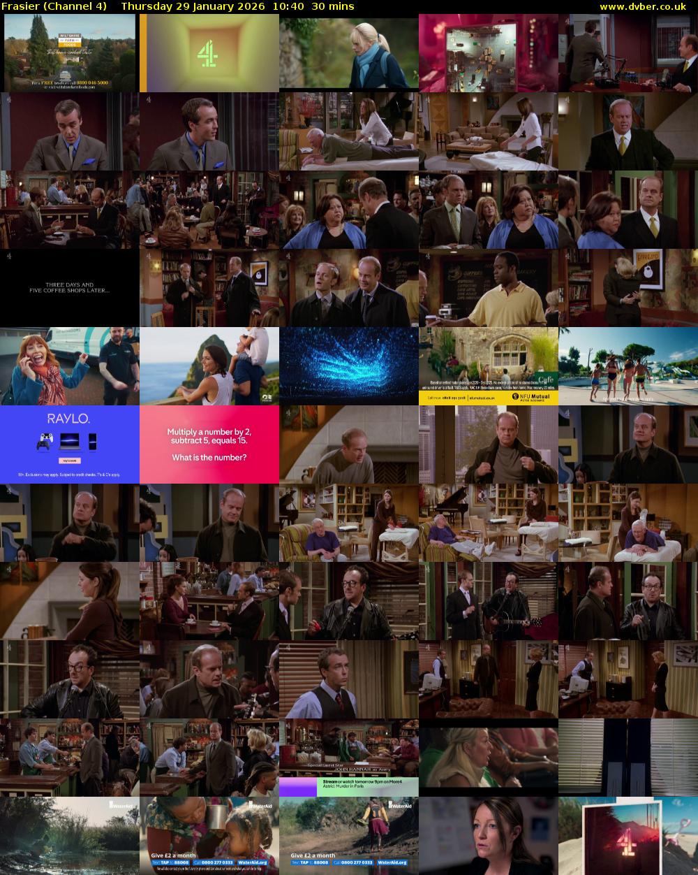Frasier (Channel 4) Thursday 29 January 2026 10:40 - 11:10