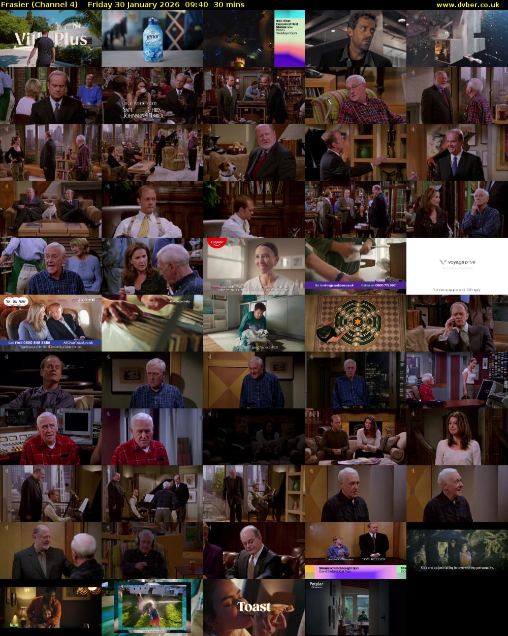 Frasier (Channel 4) Friday 30 January 2026 09:40 - 10:10