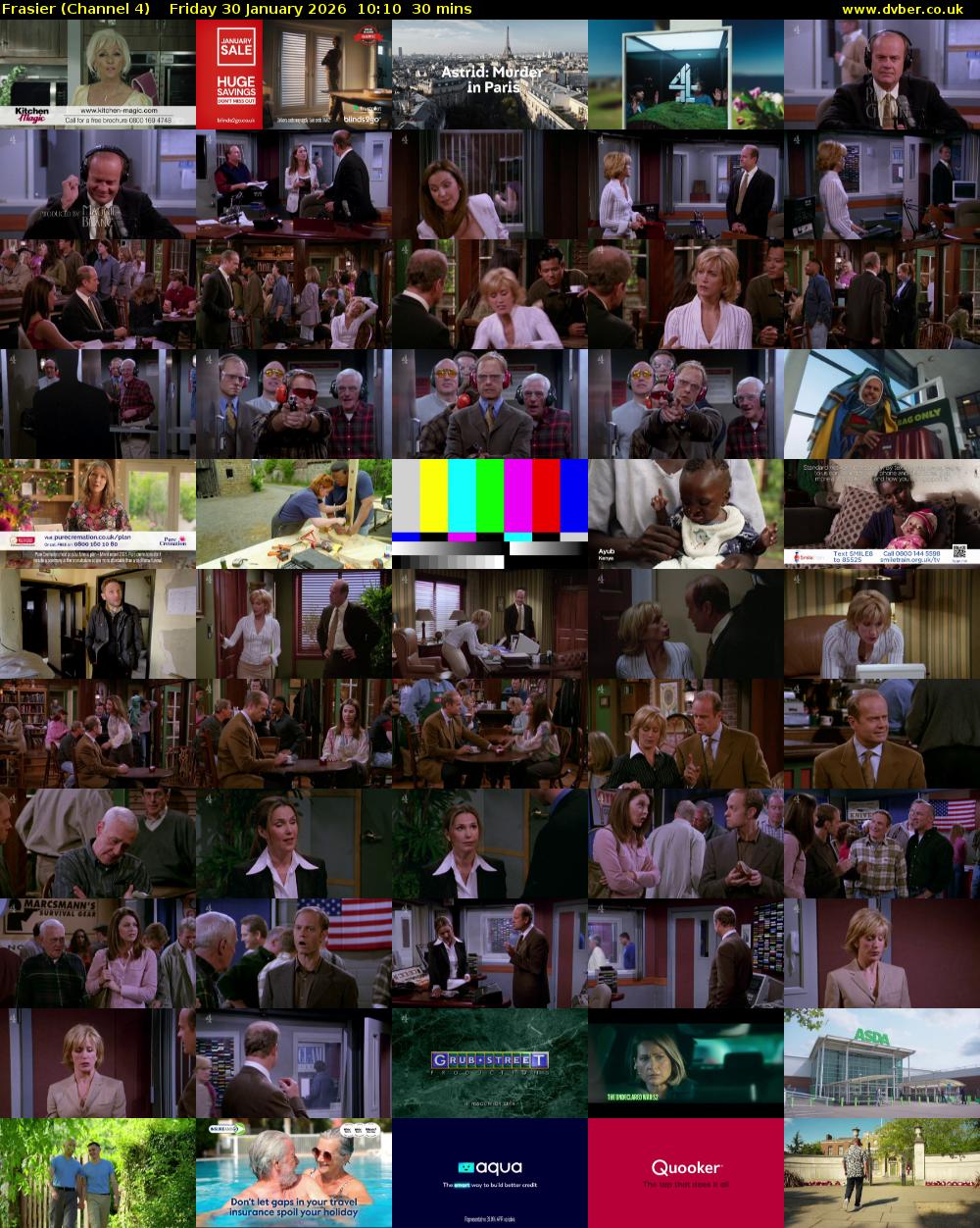 Frasier (Channel 4) Friday 30 January 2026 10:10 - 10:40