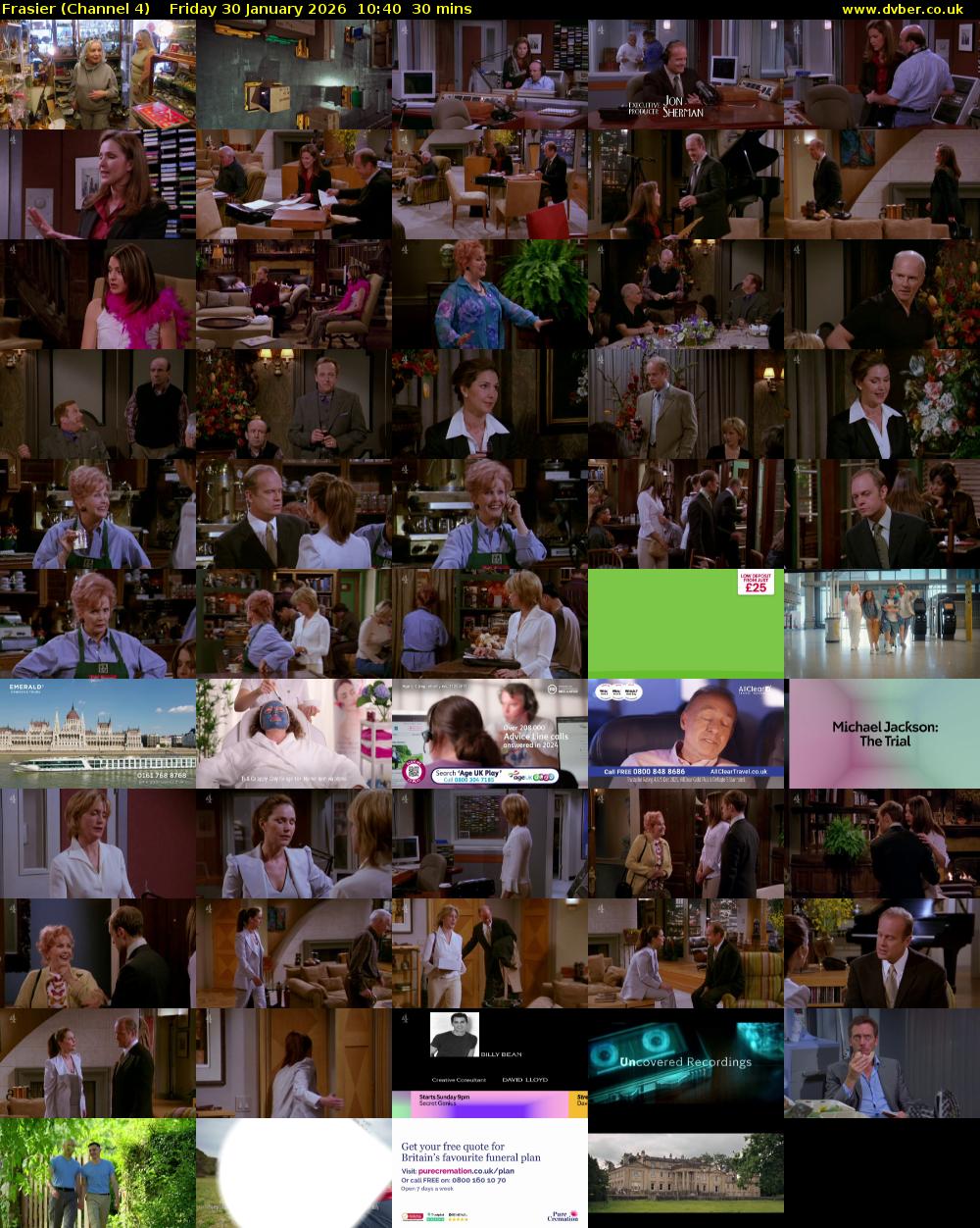Frasier (Channel 4) Friday 30 January 2026 10:40 - 11:10