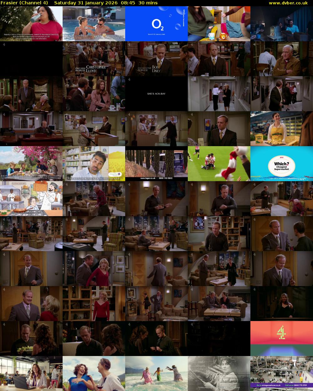 Frasier (Channel 4) Saturday 31 January 2026 08:45 - 09:15