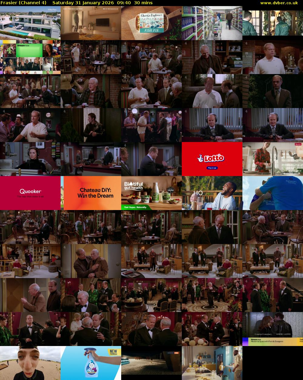 Frasier (Channel 4) Saturday 31 January 2026 09:40 - 10:10