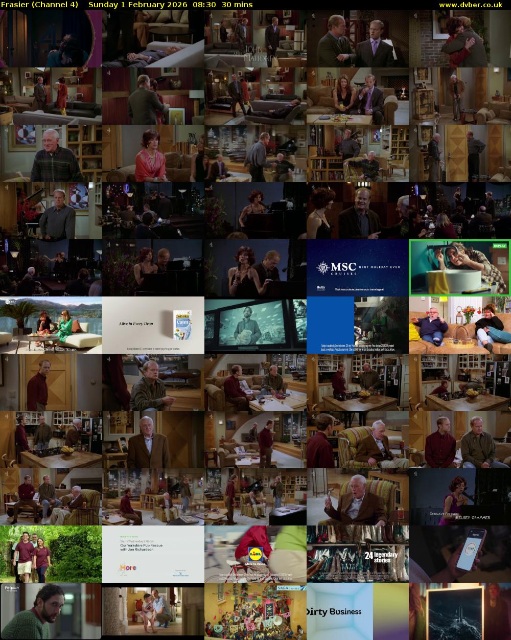 Frasier (Channel 4) Sunday 1 February 2026 08:30 - 09:00