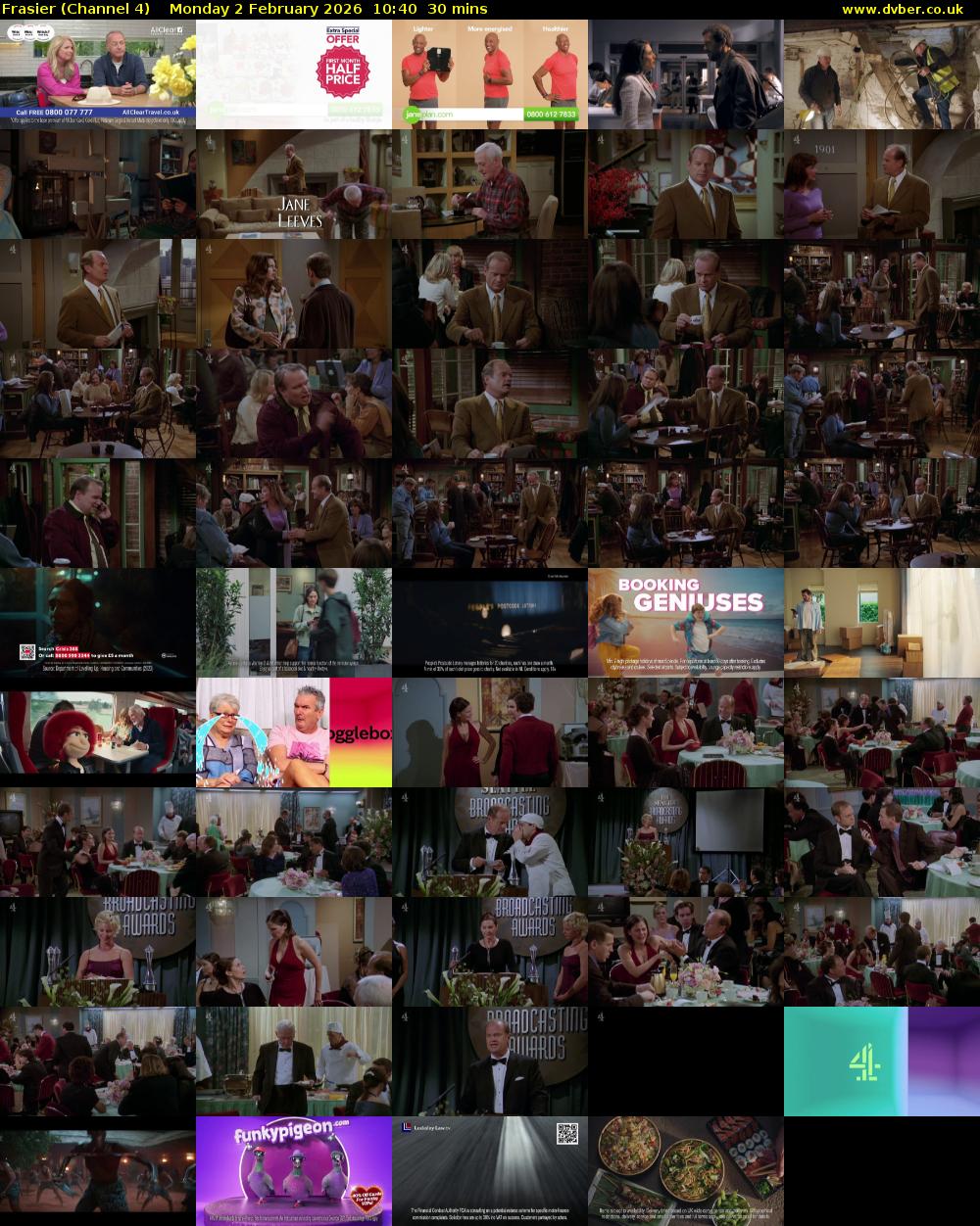 Frasier (Channel 4) Monday 2 February 2026 10:40 - 11:10