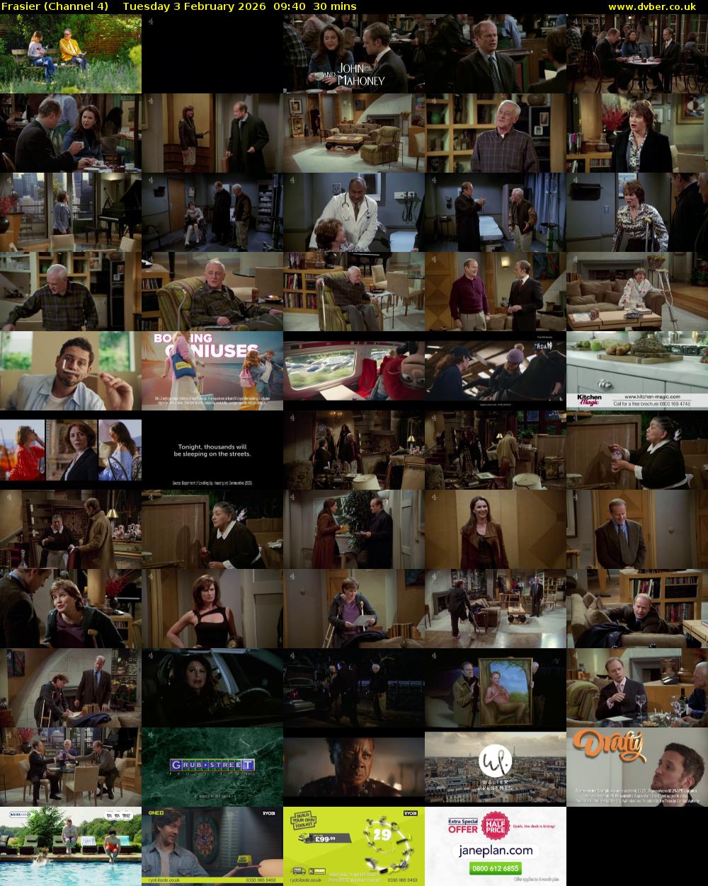 Frasier (Channel 4) Tuesday 3 February 2026 09:40 - 10:10