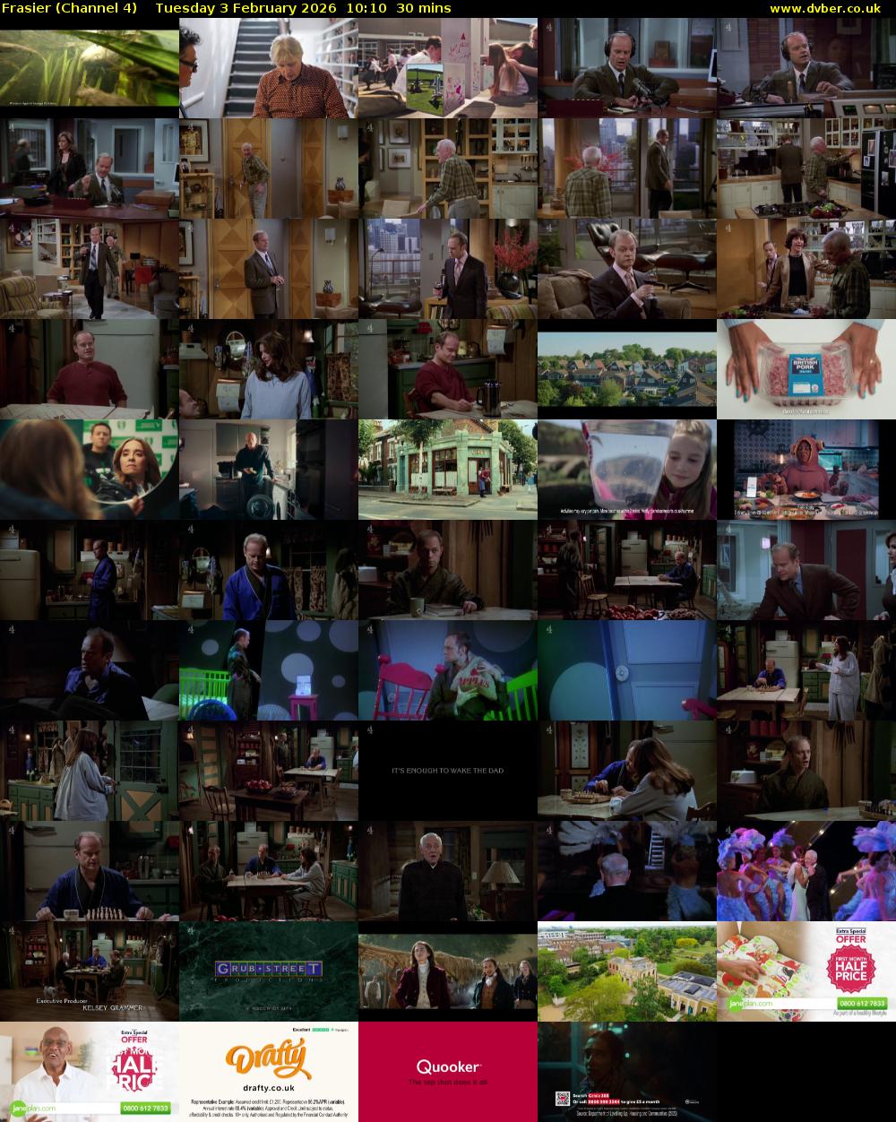 Frasier (Channel 4) Tuesday 3 February 2026 10:10 - 10:40