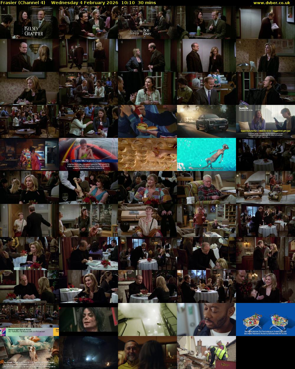 Frasier (Channel 4) Wednesday 4 February 2026 10:10 - 10:40