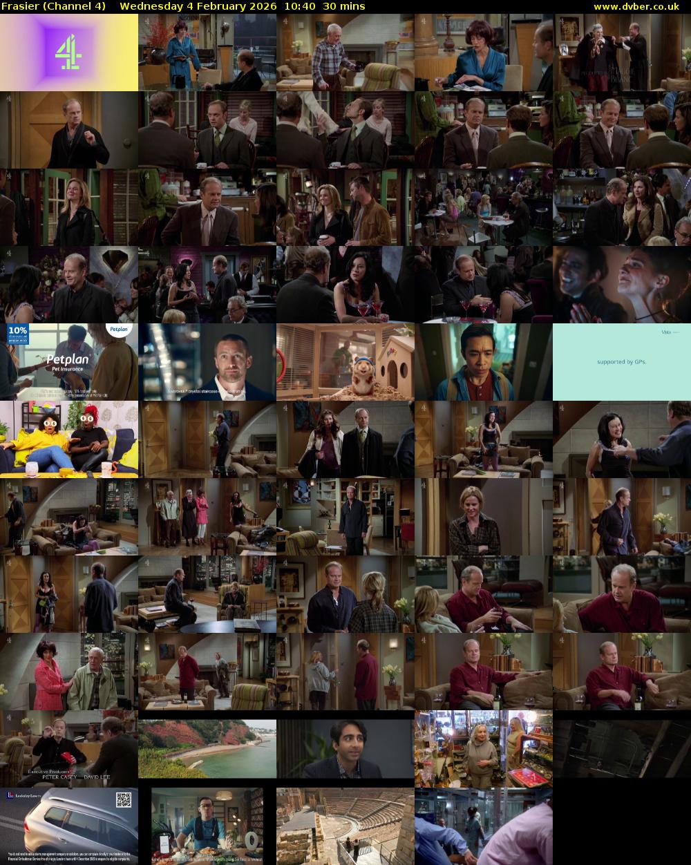 Frasier (Channel 4) Wednesday 4 February 2026 10:40 - 11:10