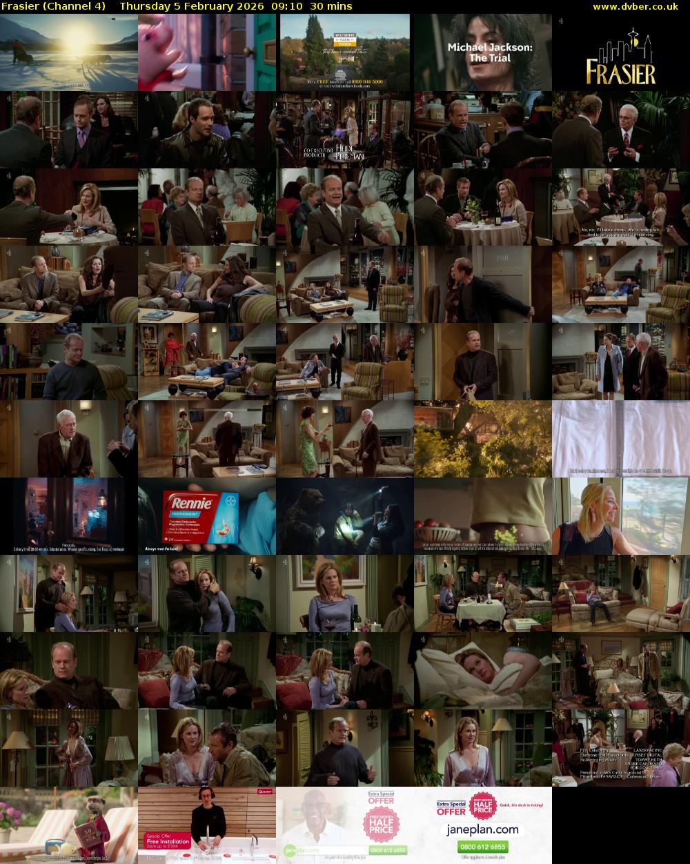 Frasier (Channel 4) Thursday 5 February 2026 09:10 - 09:40