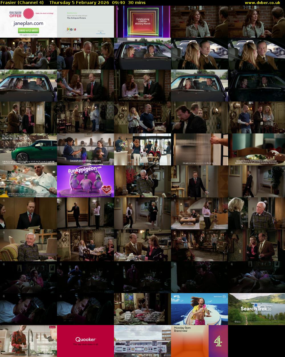 Frasier (Channel 4) Thursday 5 February 2026 09:40 - 10:10