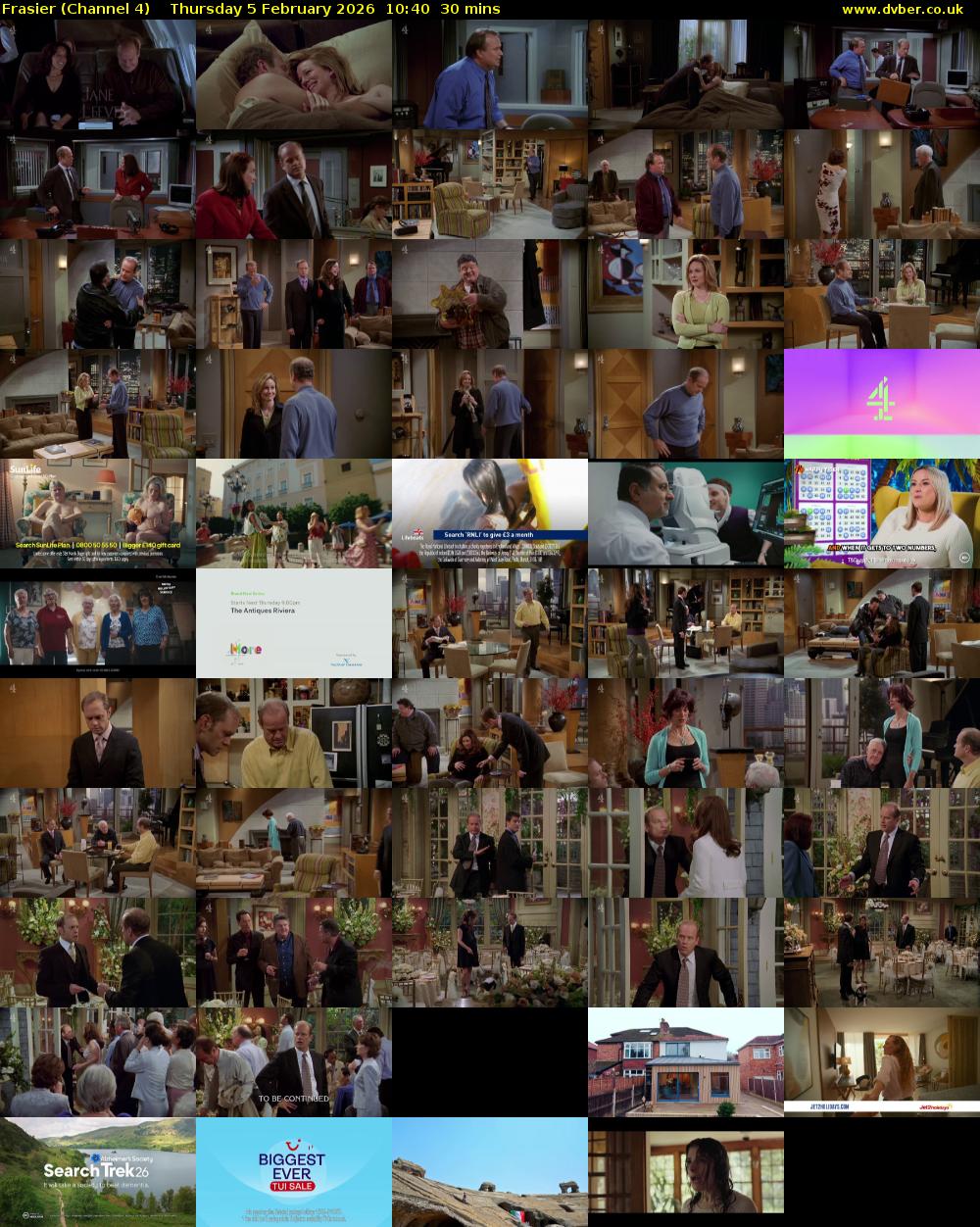 Frasier (Channel 4) Thursday 5 February 2026 10:40 - 11:10