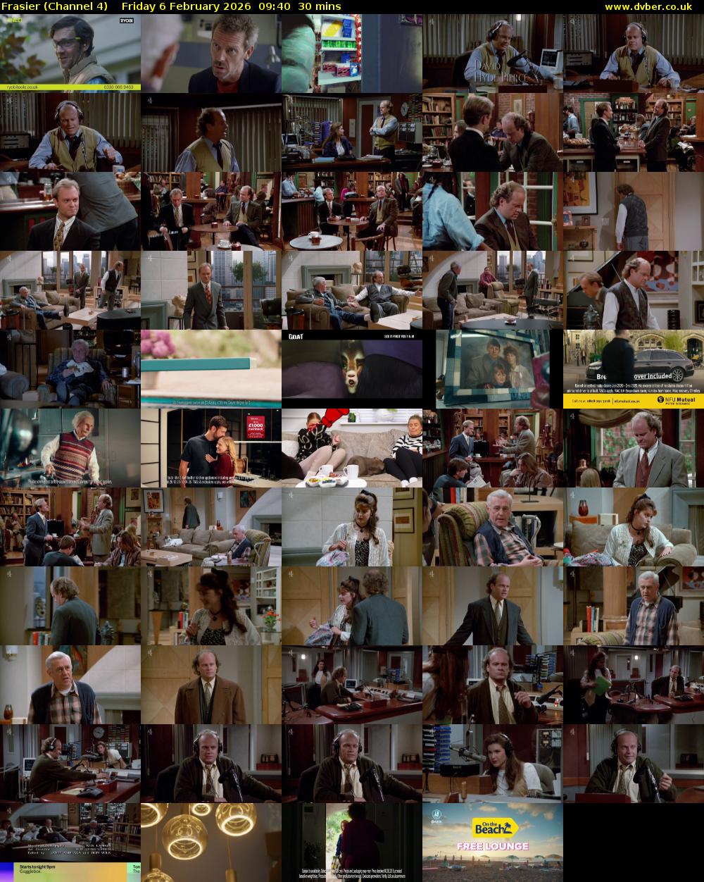 Frasier (Channel 4) Friday 6 February 2026 09:40 - 10:10