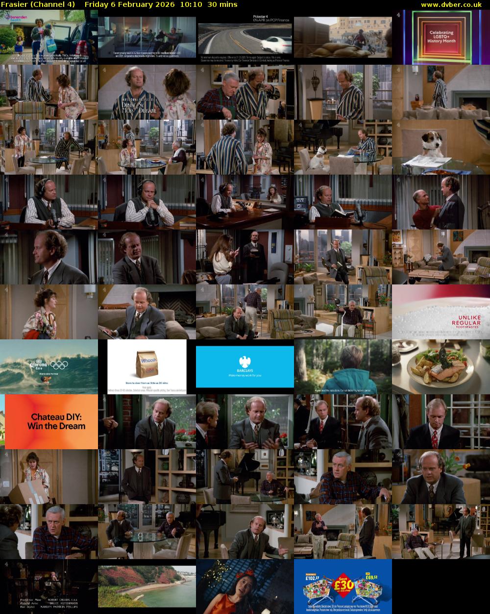 Frasier (Channel 4) Friday 6 February 2026 10:10 - 10:40