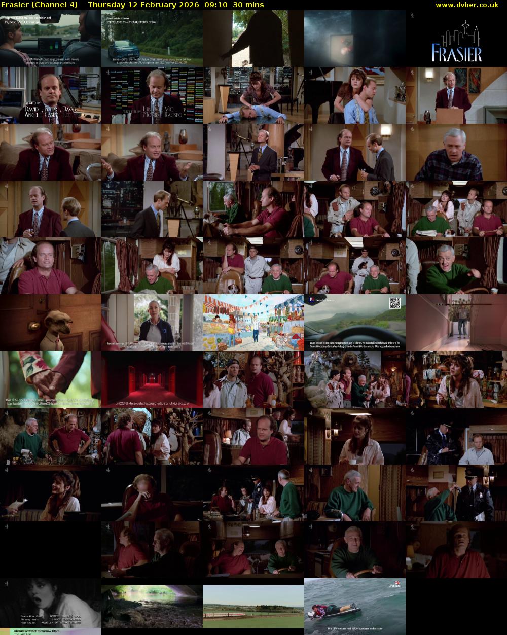 Frasier (Channel 4) Thursday 12 February 2026 09:10 - 09:40