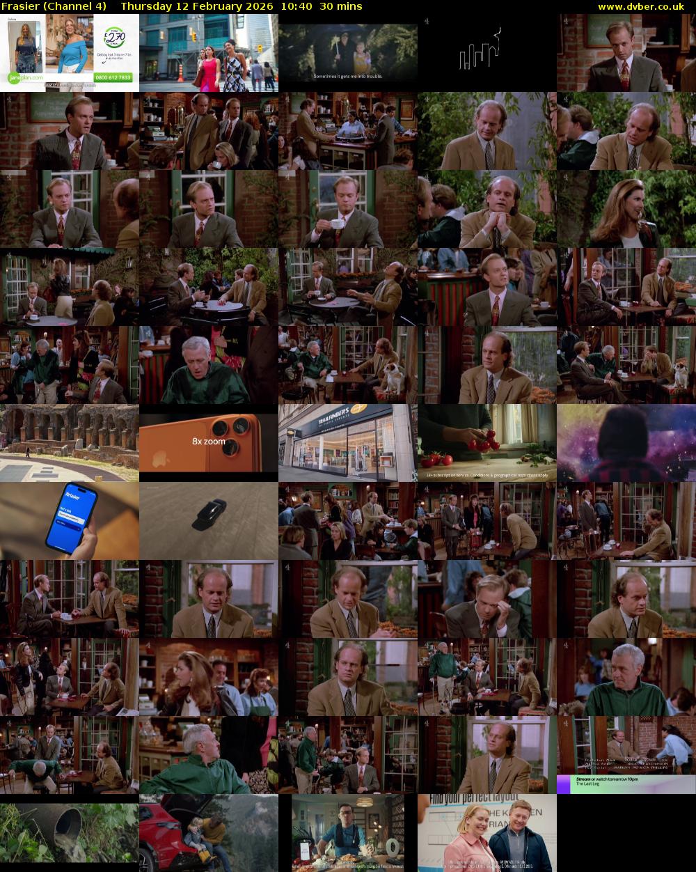 Frasier (Channel 4) Thursday 12 February 2026 10:40 - 11:10