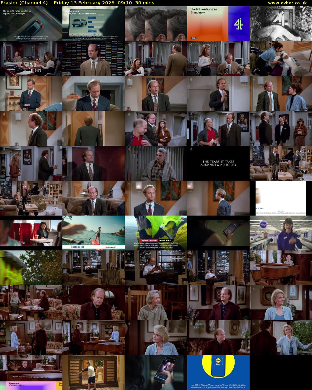 Frasier (Channel 4) Friday 13 February 2026 09:10 - 09:40