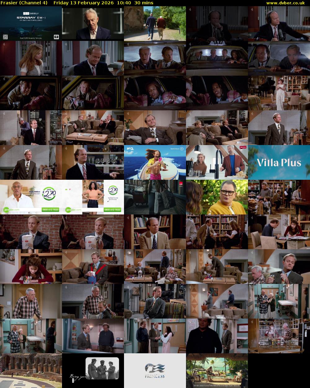 Frasier (Channel 4) Friday 13 February 2026 10:40 - 11:10