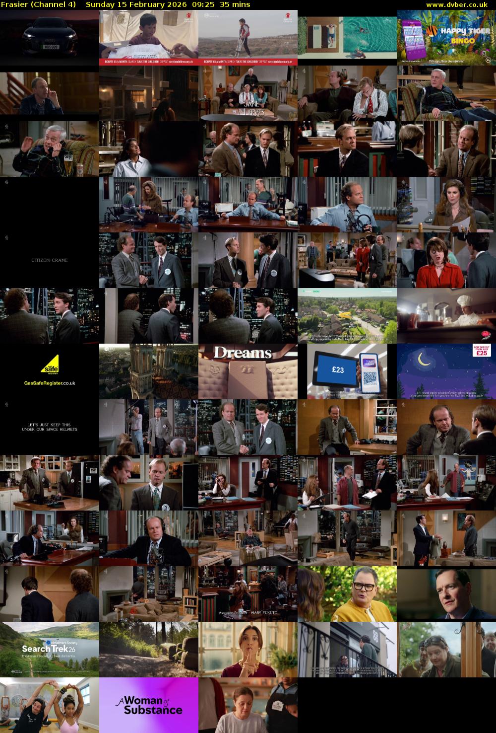 Frasier (Channel 4) Sunday 15 February 2026 09:25 - 10:00