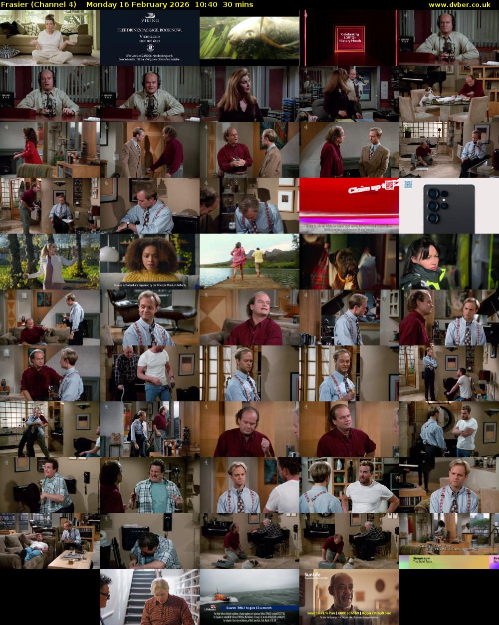 Frasier (Channel 4) Monday 16 February 2026 10:40 - 11:10