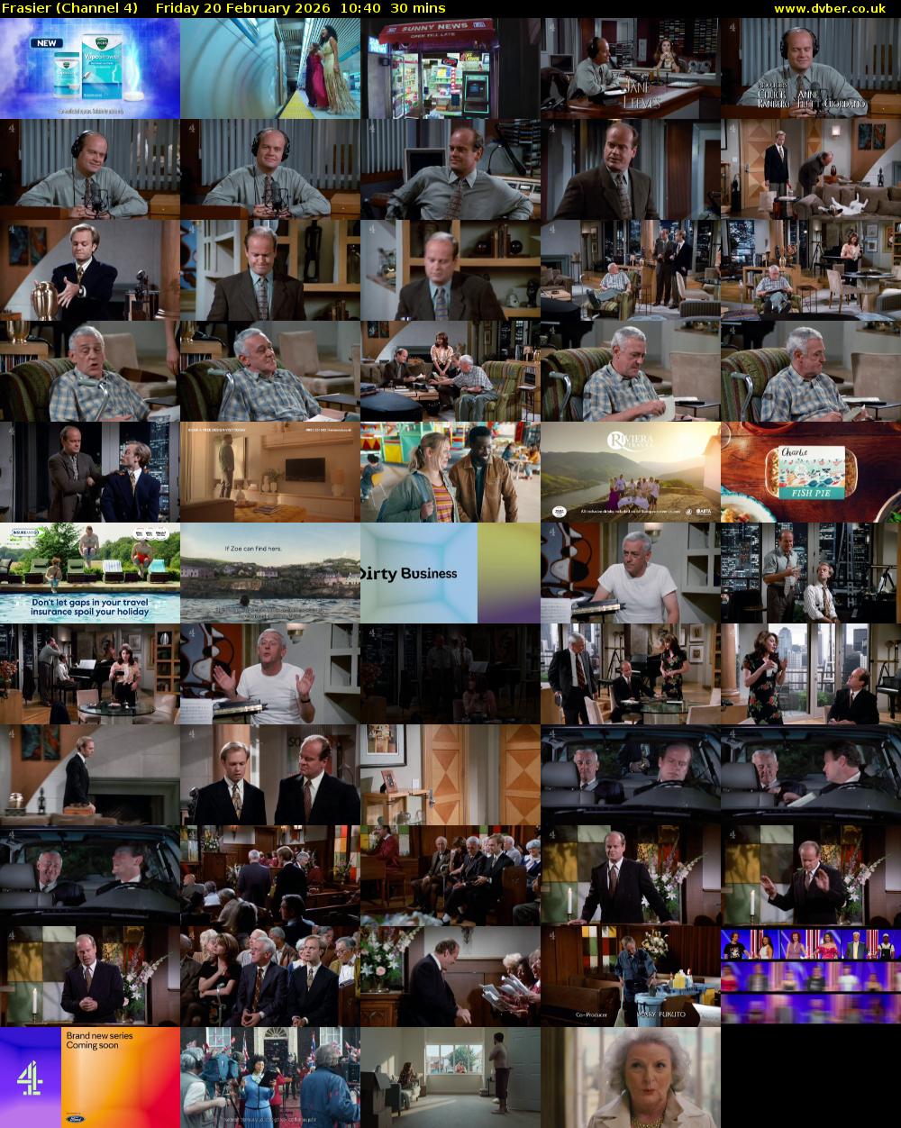 Frasier (Channel 4) Friday 20 February 2026 10:40 - 11:10
