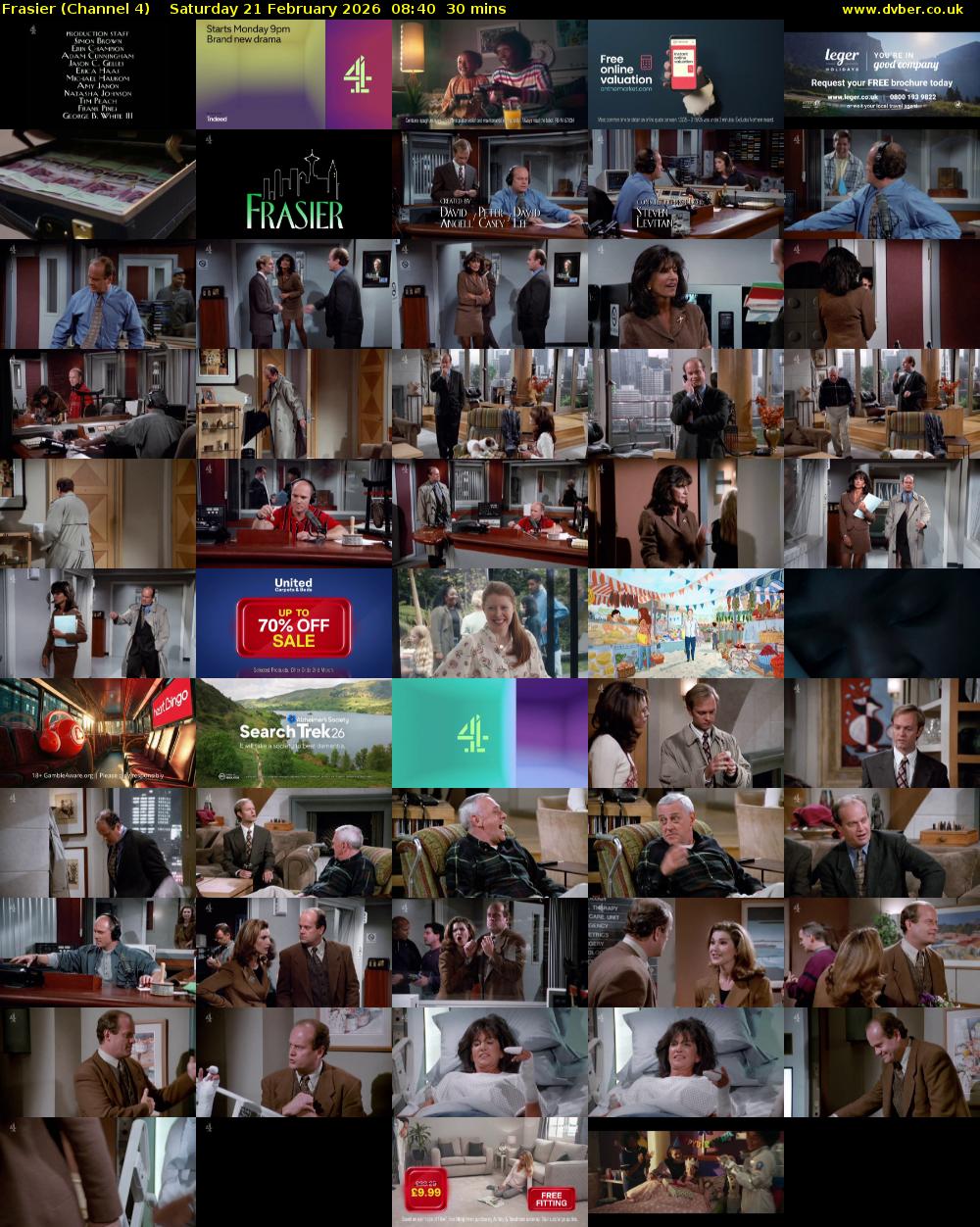 Frasier (Channel 4) Saturday 21 February 2026 08:40 - 09:10