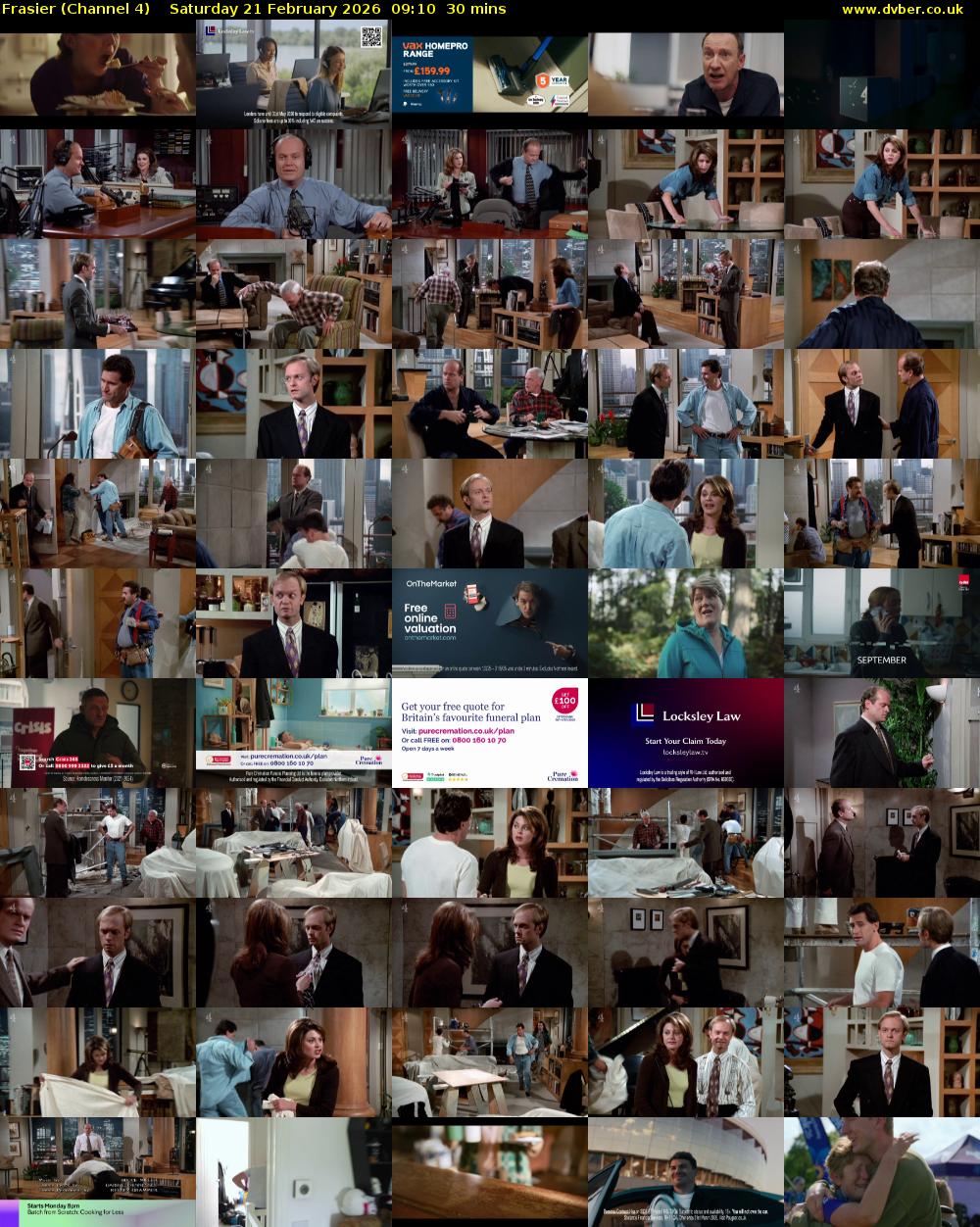Frasier (Channel 4) Saturday 21 February 2026 09:10 - 09:40