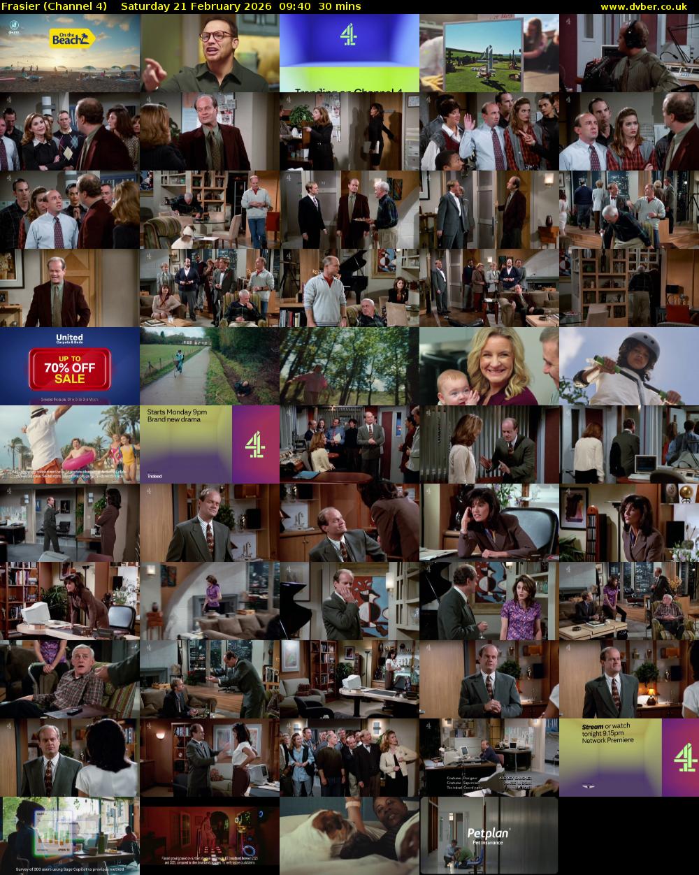 Frasier (Channel 4) Saturday 21 February 2026 09:40 - 10:10