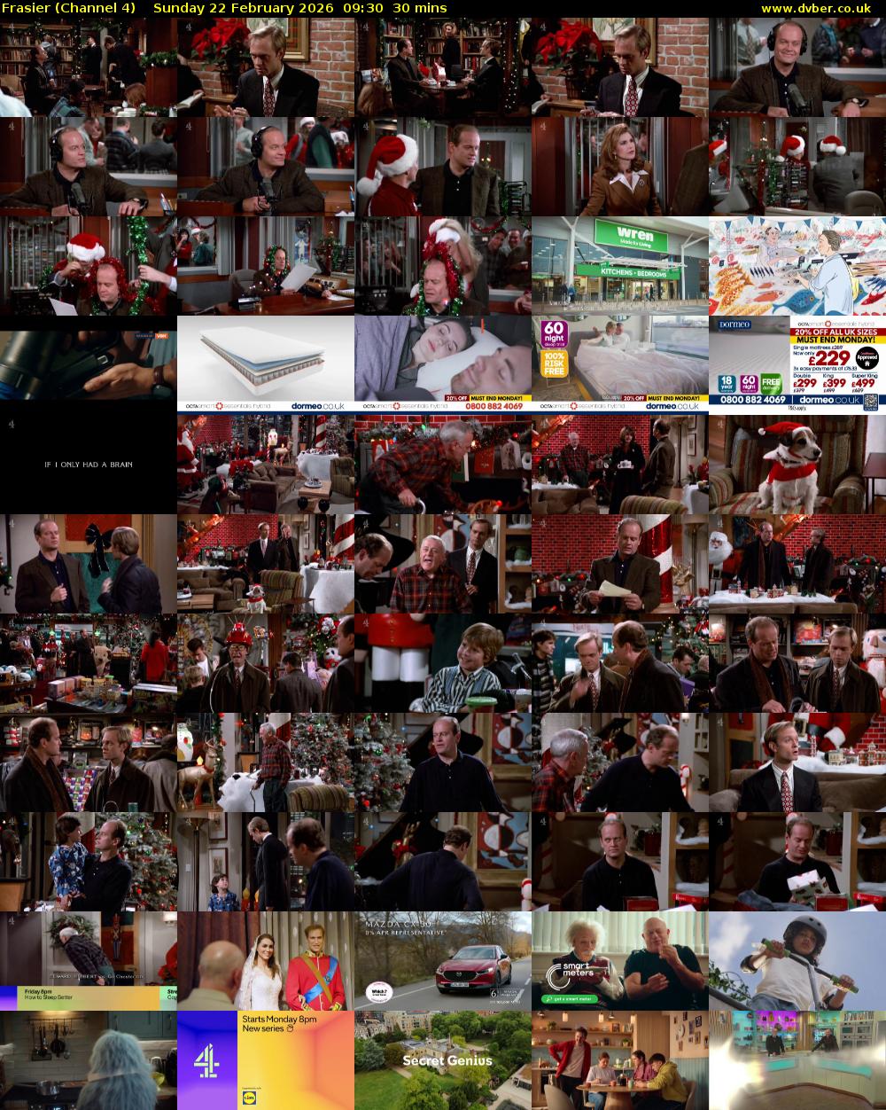 Frasier (Channel 4) Sunday 22 February 2026 09:30 - 10:00