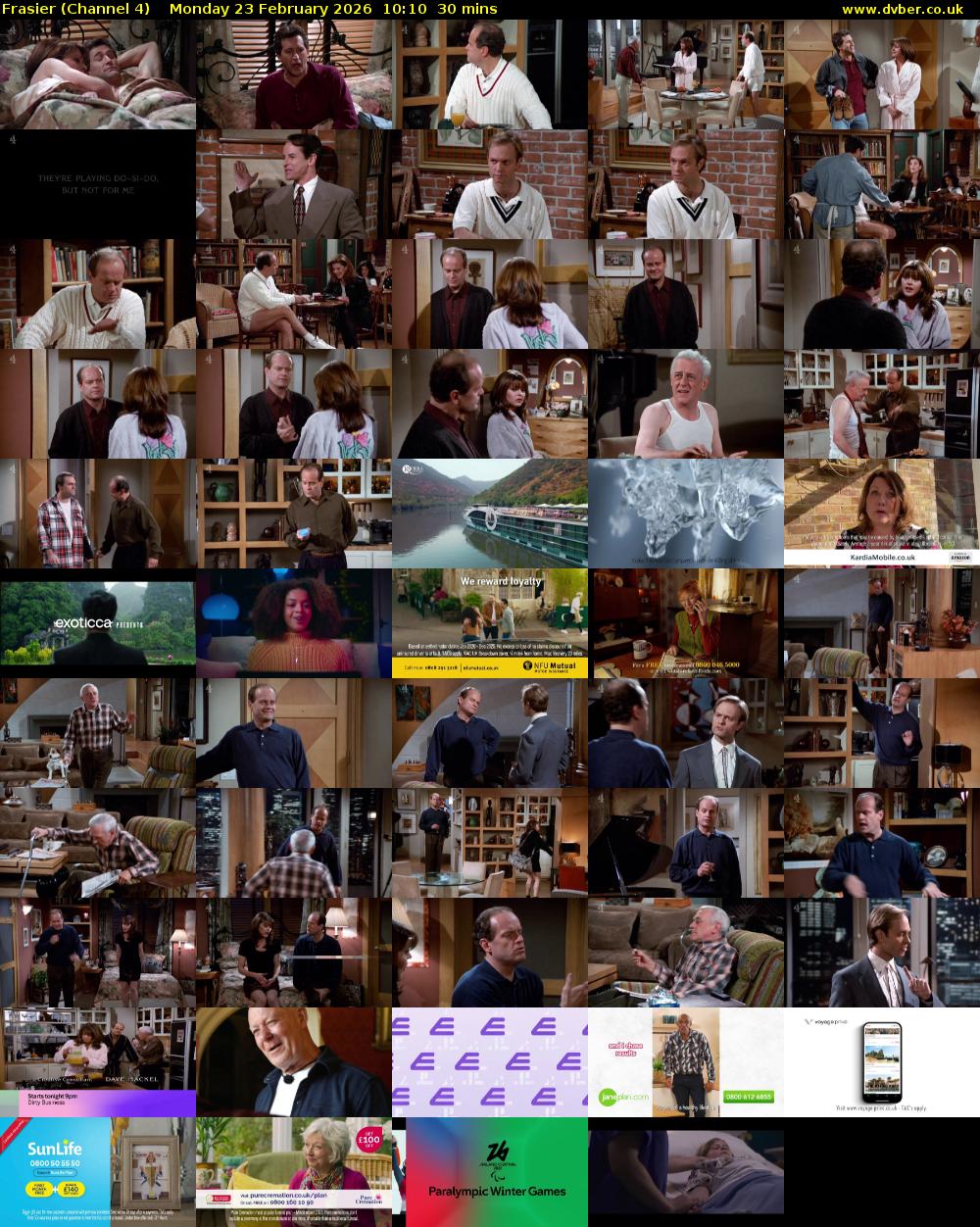 Frasier (Channel 4) Monday 23 February 2026 10:10 - 10:40