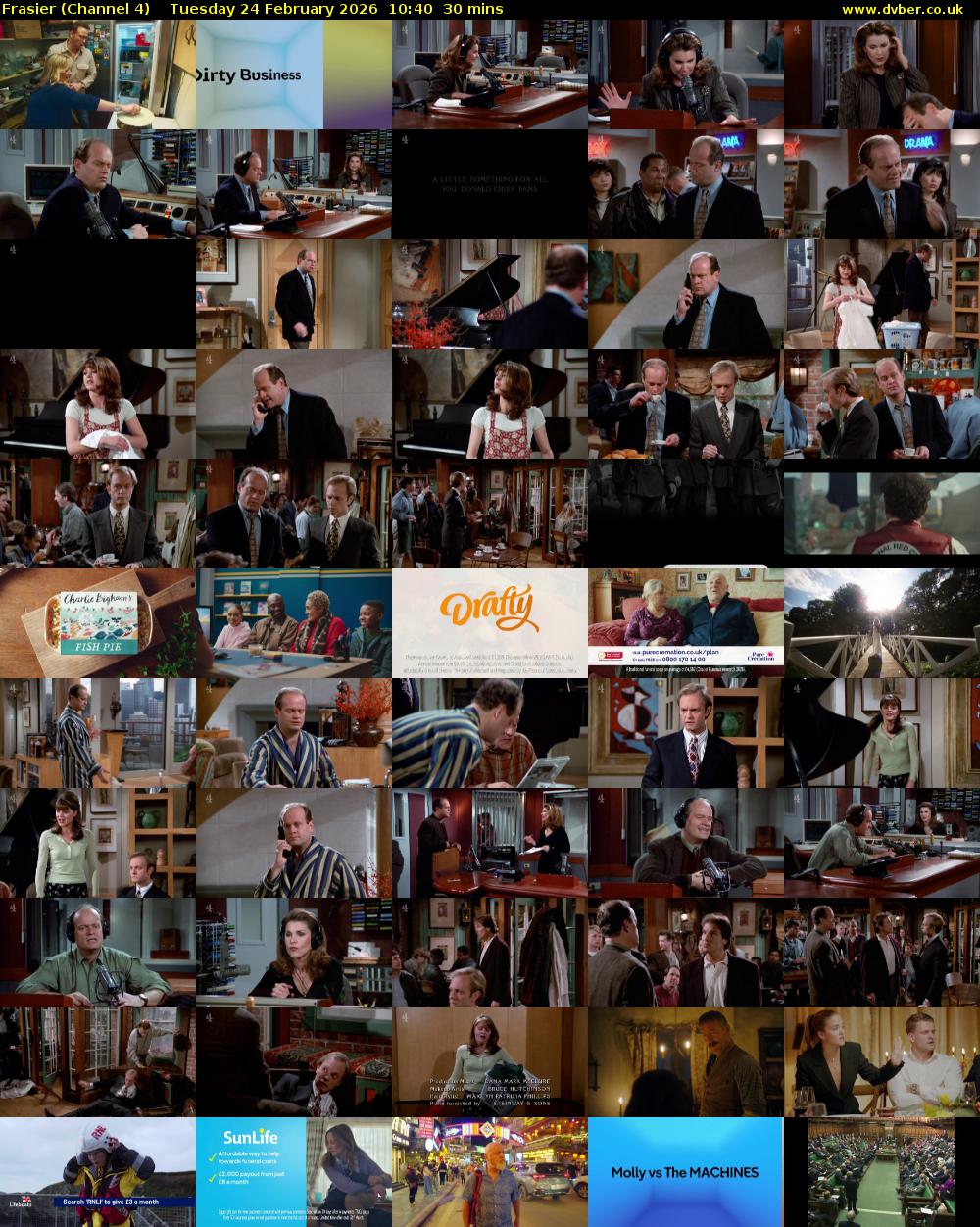 Frasier (Channel 4) Tuesday 24 February 2026 10:40 - 11:10