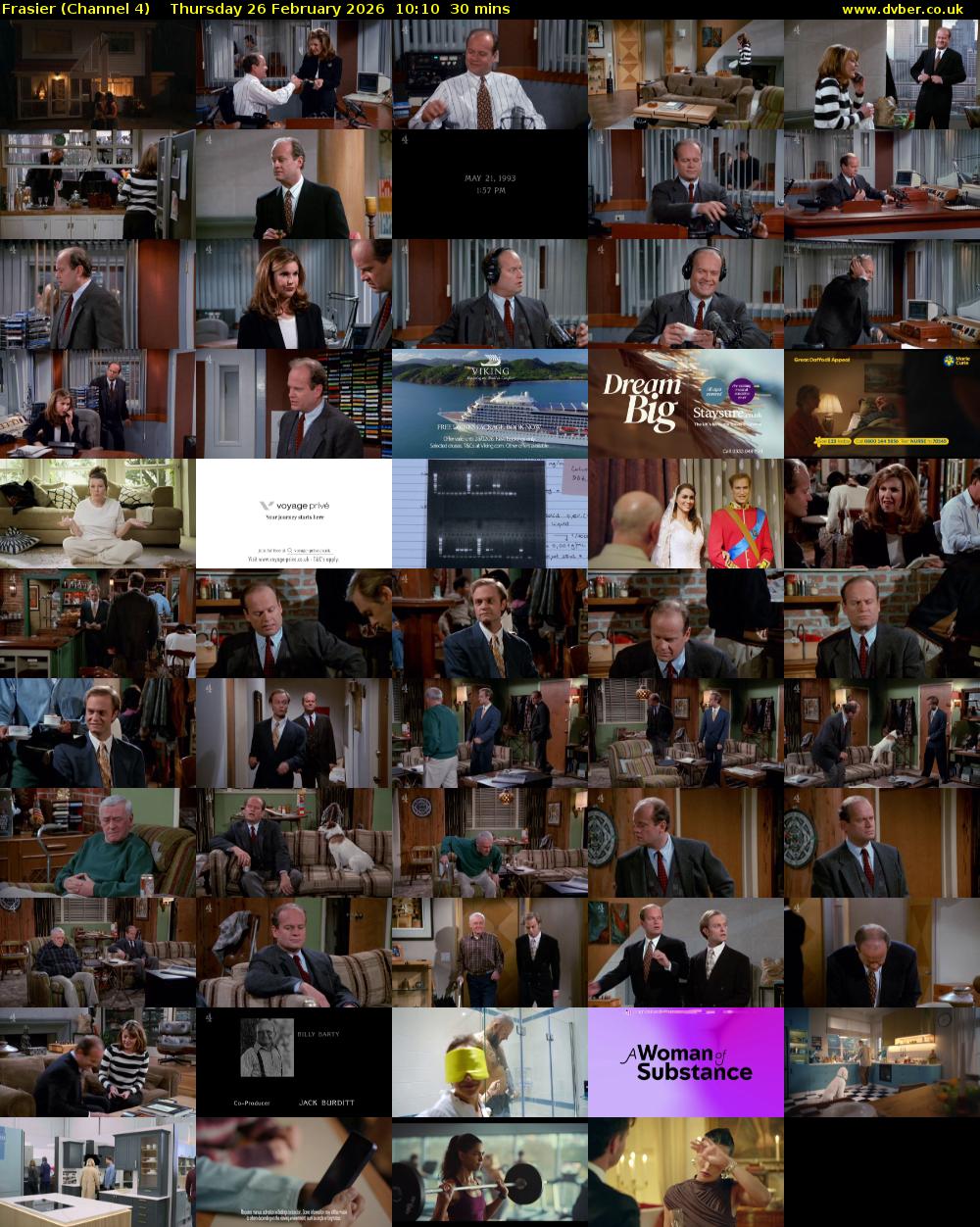 Frasier (Channel 4) Thursday 26 February 2026 10:10 - 10:40