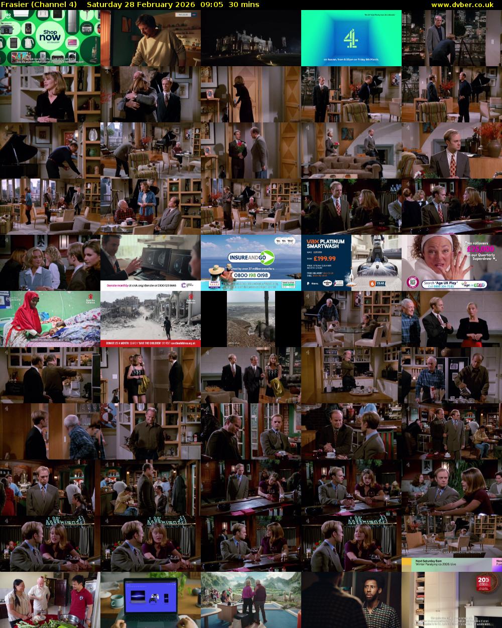 Frasier (Channel 4) Saturday 28 February 2026 09:05 - 09:35