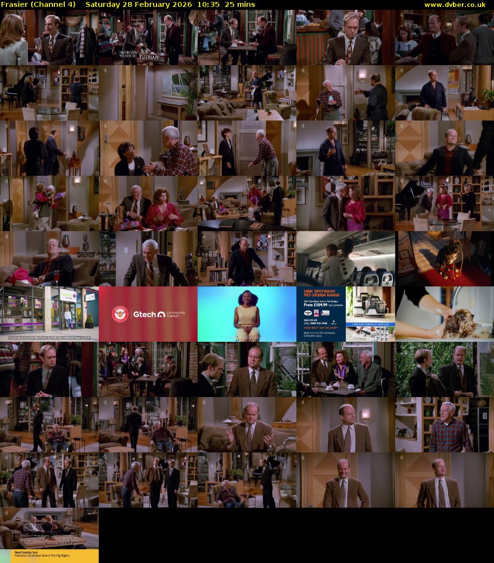 Frasier (Channel 4) Saturday 28 February 2026 10:35 - 11:00