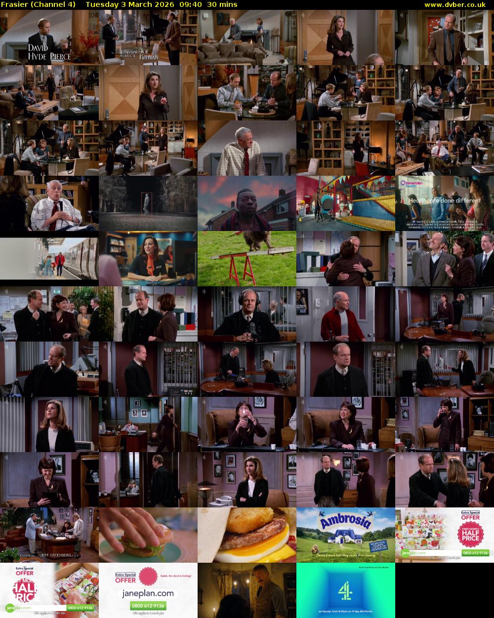 Frasier (Channel 4) Tuesday 3 March 2026 09:40 - 10:10
