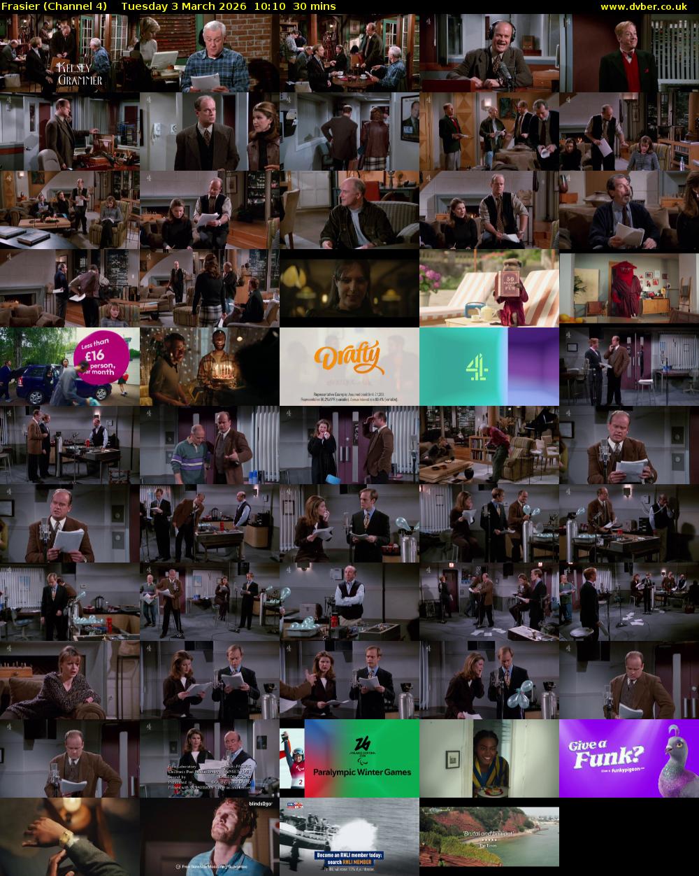 Frasier (Channel 4) Tuesday 3 March 2026 10:10 - 10:40