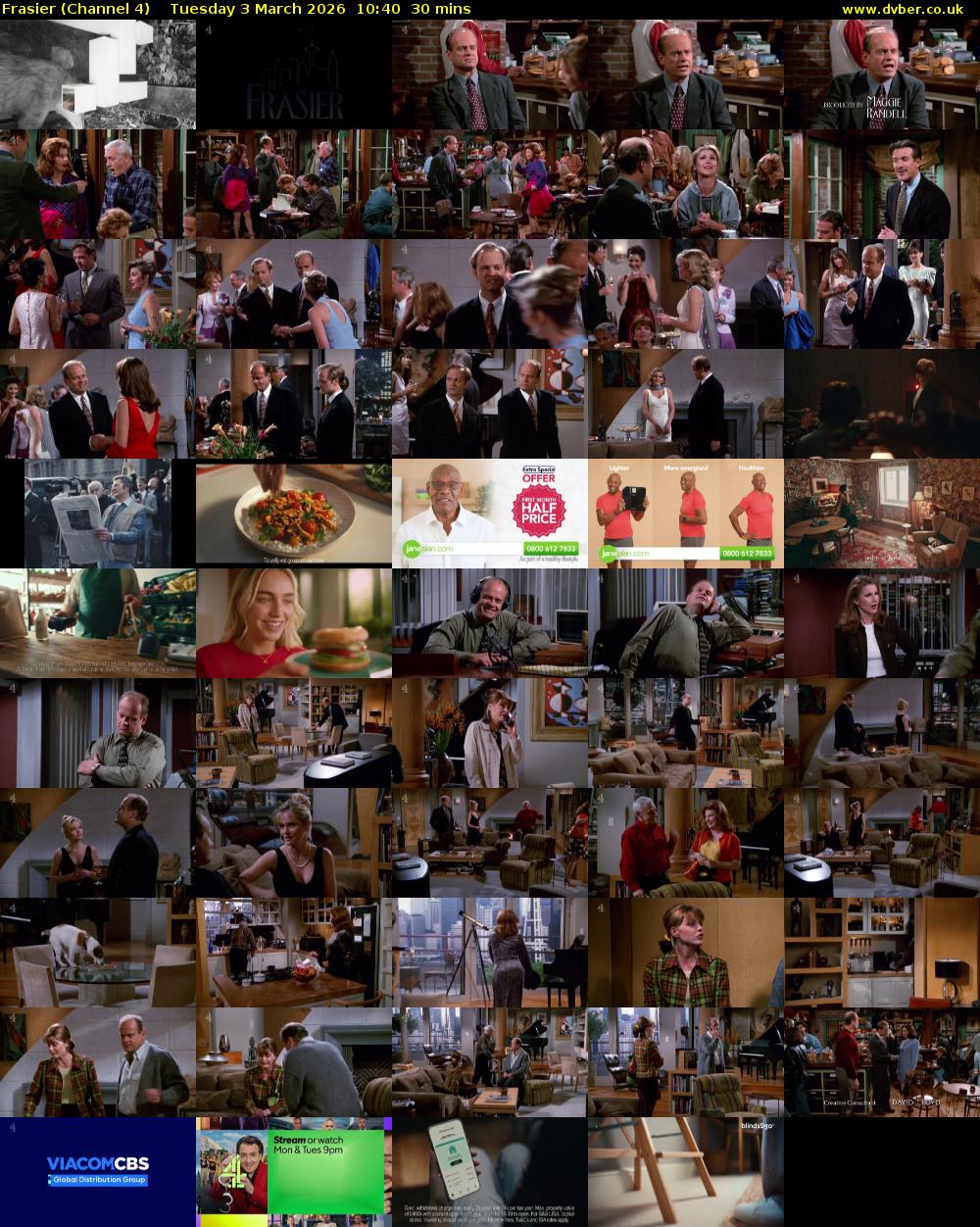 Frasier (Channel 4) Tuesday 3 March 2026 10:40 - 11:10