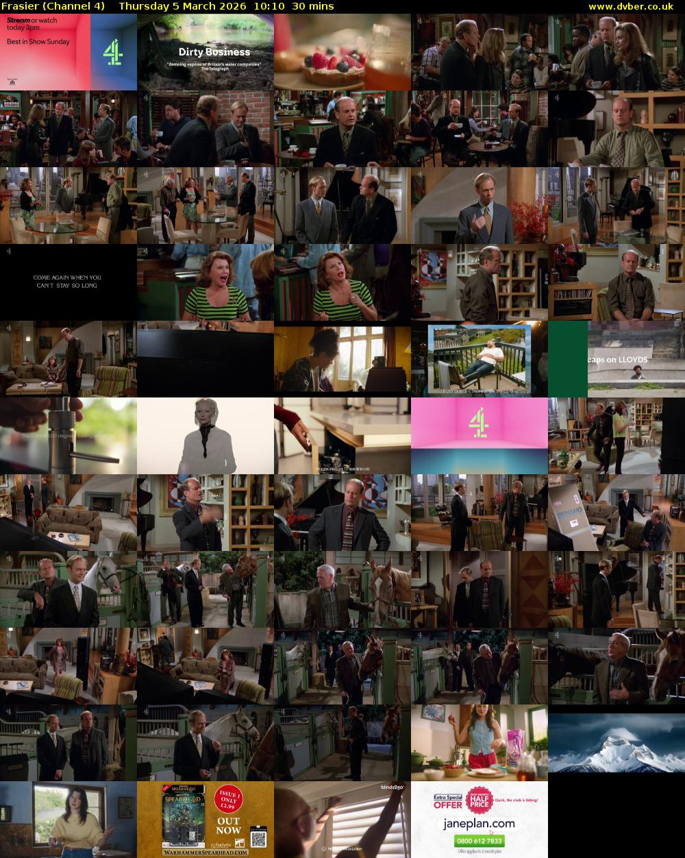 Frasier (Channel 4) Thursday 5 March 2026 10:10 - 10:40