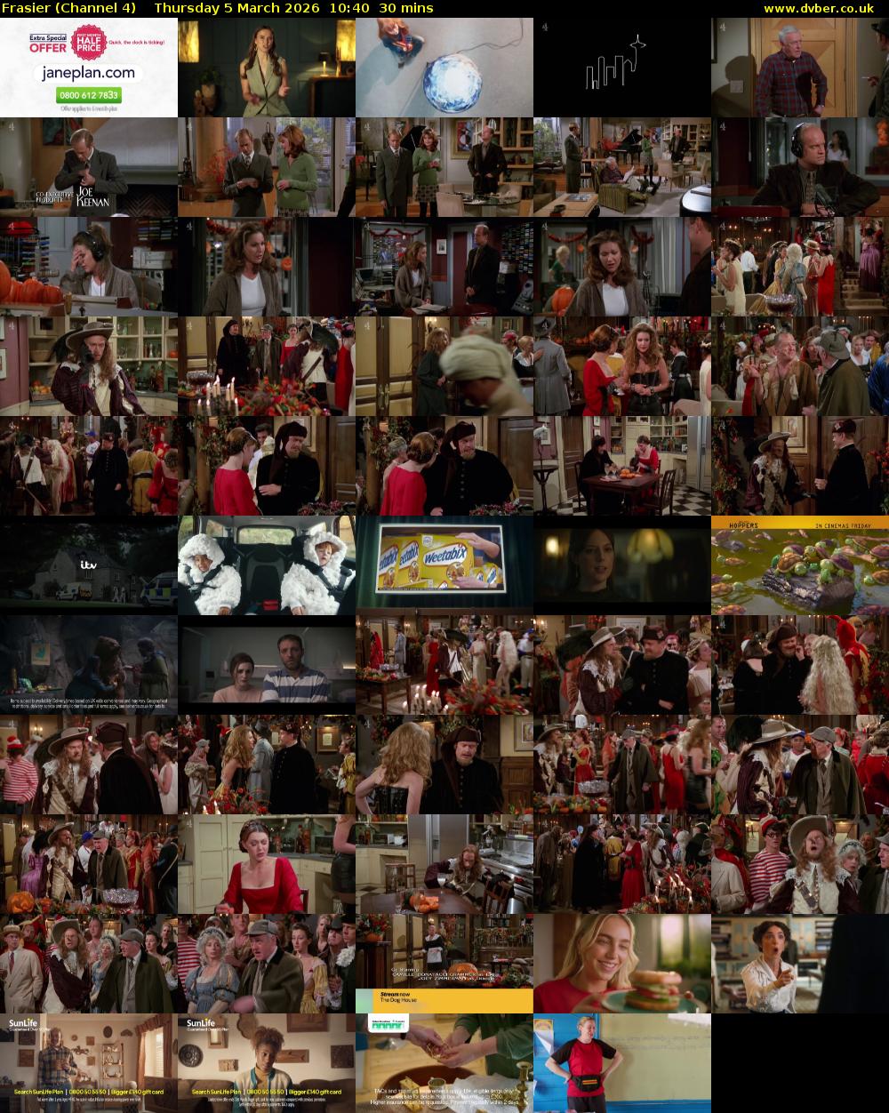 Frasier (Channel 4) Thursday 5 March 2026 10:40 - 11:10