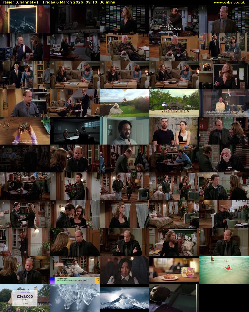 Frasier (Channel 4) Friday 6 March 2026 09:10 - 09:40