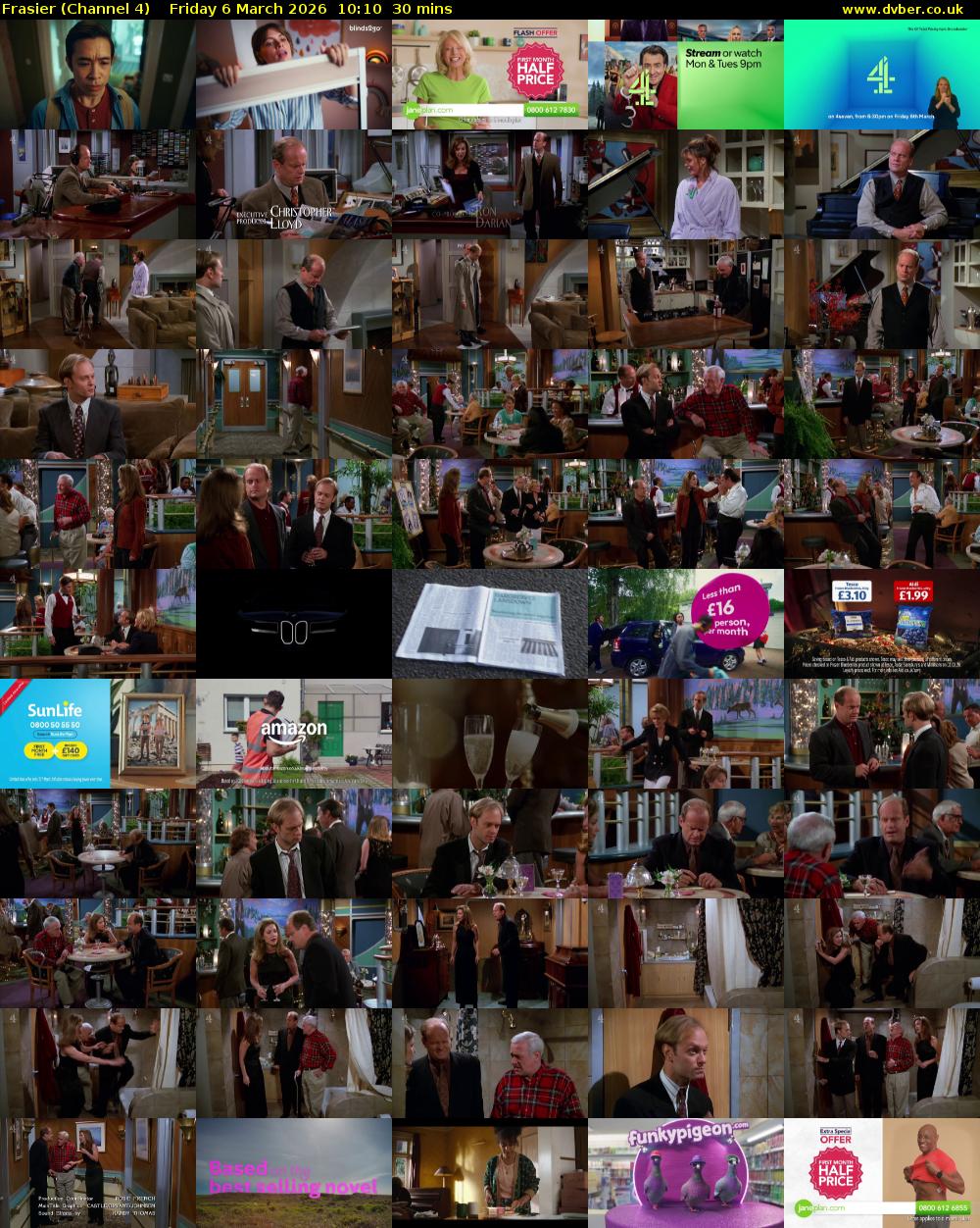 Frasier (Channel 4) Friday 6 March 2026 10:10 - 10:40