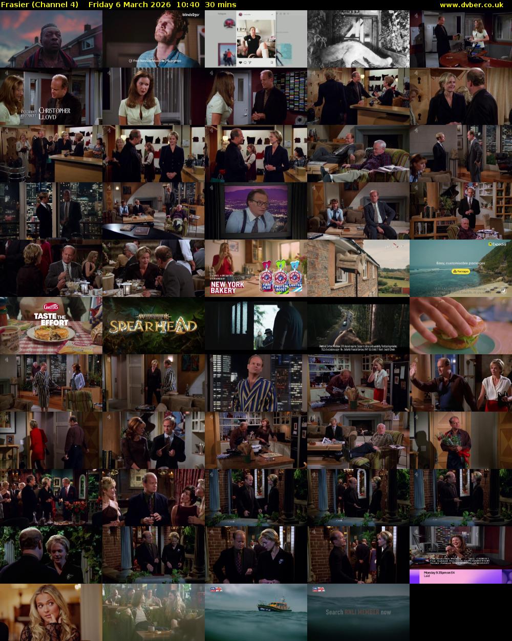 Frasier (Channel 4) Friday 6 March 2026 10:40 - 11:10