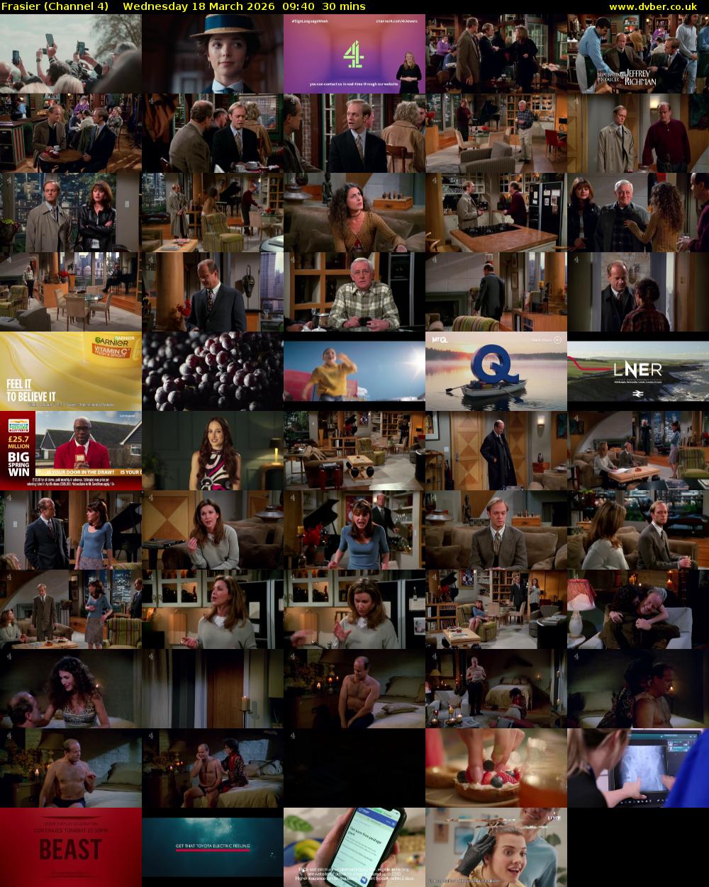 Frasier (Channel 4) Wednesday 18 March 2026 09:40 - 10:10